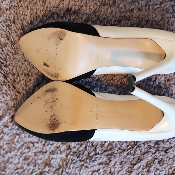 L.A.M.B. black/white suede & leather pumps-6.5 - Picture 9 of 14